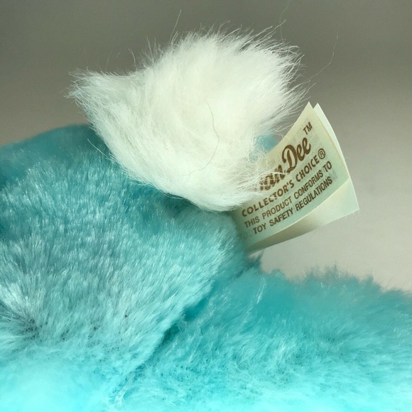 DanDee 8" Blue Easter Bunny Plush Rabbit, Jumping Sound, Pink Nose, Easter Gift - Picture 7 of 7